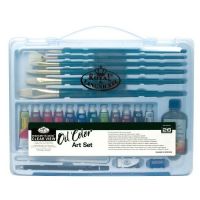 Royal & Langnickel RSET-ART3201 Clear View Oil Painting Set;  Use colors full strength for bold, opaque coverage or mix together for more color tints; Create thick texture with a painting knife instead of a brush; Dimensions 10.5" x 14"  x  1.25"; Weight 2.2 lb; UPC 090672066213 (ROYAL-LANGNICKEL-RSET-ART3201 ROYALLANGNICKEL-RSET-ART3201 RSET-ART3201 PAINTING) 