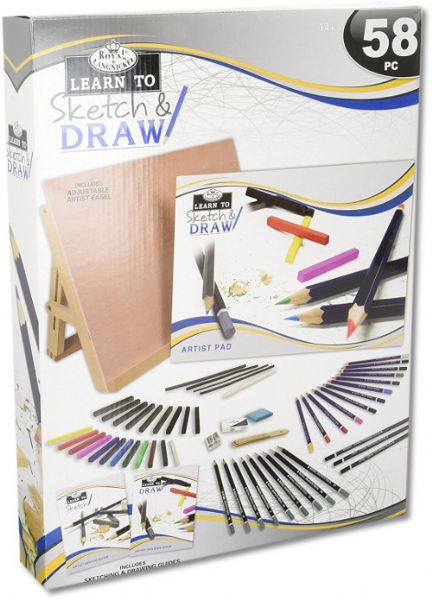 Royal And Langnickel RSET-LT102 Learn To Sketch And Draw Set; Learn To Sketch And Draw Set; There is an artist in everyone; Explore the essential techniques needed to paint confidently; One artist guide included; Dimensions 19