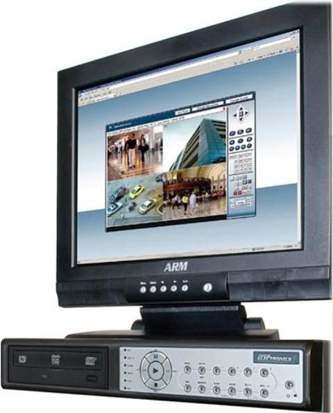 ARM Electronics RT4250DVD Real Time Networkable DVR, Embedded - Linux Operating System, NTSC Signal System, Triplex - Live, Record, Playback, Remote Internet Access Multiplexing, MPEG-4: Recording and Playback / MJPEG: Transmission Via Network Compression, 4 Channels, 250GB HDD - Up to 3 Internal Drives Storage, Built-in DVD-R/W Built-In CD/DVD Burner, 720 x 480 Resolution (RT 4250DVD RT-4250DVD RT4250 DVD RT4250-DVD)