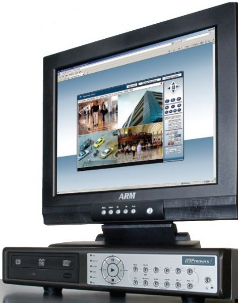 ARM Electronics RT4750DVD Real Time Networkable DVR, Embedded - Linux Operating System, NTSC Signal System, Triplex - Live, Record, Playback, Remote Internet Access Multiplexing, MPEG-4: Recording and Playback / MJPEG: Transmission Via Network Compression, 4 Channels, 750GB HDD - Up to 3 Internal Drives Storage, Built-in DVD-R/W Built-In CD/DVD Burner, 720 x 480 Resolution (RT 4750DVD RT-4750DVD RT4750 DVD RT4750-DVD)