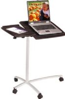 Techni Mobili RTA-B001 Computer Desk, Laptop Desk View, Wood Grain, Made of MDF with powder coated steel frame, Panels include a safety edge to prevent laptop accidents (RTAB001 RTA B001 RTA-B001 RTA B0016)