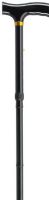 Drive Medical RTL10304 Lightweight Adjustable Folding Cane with T Handle, Black, 300 lb Weight Capacity, 0.75" Diameter, Handle height adjusts from 33" to 37", Attractive wood handle with brass collar, Comes with plastic clip to hang cane when folded, Manufactured with sturdy, extruded aluminum tubing, UPC 822383251714 (RTL10304 RTL-10304 RTL 10304) 
