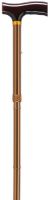 Drive Medical RTL10304BZ Lightweight Adjustable Folding Cane with T Handle, Bronze, 300 lb Weight Capacity, 0.75" Diameter, Handle height adjusts from 33" to 37", Attractive wood handle with brass collar, Comes with plastic clip to hang cane when folded, Manufactured with sturdy, extruded aluminum tubing, UPC 822383246161 (RTL10304BZ RTL-10304-BZ RTL 10304 BZ) 