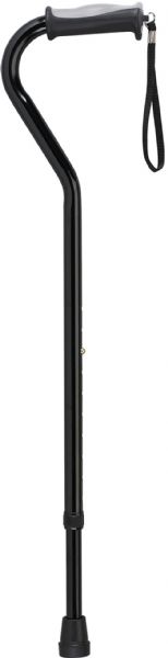 Drive Medical RTL10372BK Adjustable Height Offset Handle Cane with Gel Hand Grip, Black, Handle height adjusts from 30