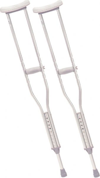 Drive Medical RTL10400 Walking Crutches with Underarm Pad and Handgrip, Adult, 1 Pair, 45