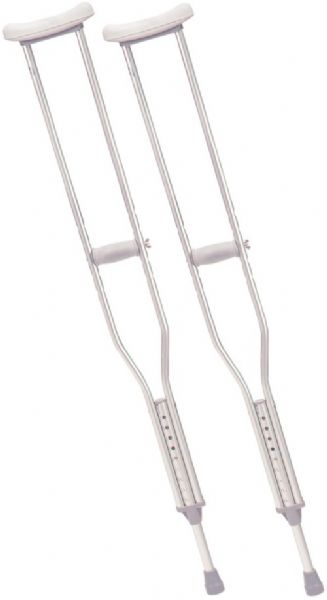 Drive Medical RTL10402 Walking Crutches with Underarm Pad and Handgrip, Tall Adult, 1 Pair, 53