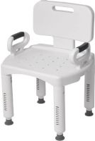 Drive Medical RTL12505 Premium Series Shower Chair with Back and Arms, 16.5" Seat Depth, 21.75" Seat Width, 17" Outside Legs Width, 15.5" Outside Legs Depth, 16"-20.5" Seat to Floor Height, 350 lbs Product Weight Capacity, Adjusts in 1/2" increments, Enhanced comfort seat fits all shapes and sizes, UPC 822383247151 (RTL12505 RTL-12505 RTL 12505) 