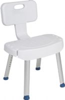 Drive Medical RTL12606 Bathroom Safety Shower Chair with Folding Back, 13.125" Seat Depth, 21.5" Seat Width, 17"-23" Seat to Floor Height, 17.375"-18.875" Outside Legs Depth, 300 lbs Product Weight Capacity, Adds safety and support in the bath tub and shower, Lightweight design with stable legs and non-slip feet, Add comfort and convenience with optional arms and soap trays, UPC 822383525891 (RTL12606 RTL-12606 RTL 12606) 