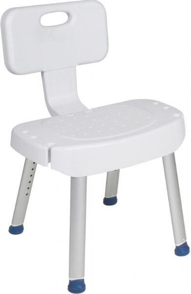 Drive Medical RTL12606 Bathroom Safety Shower Chair with Folding Back, 13.125