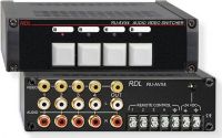 RDLRUAVX4 Rack Up Series Audio Video Switcher, 4x1 RCA; Video and stereo audio switching; Four video and four stereo audio inputs; Consumer format input and output jacks; 10 MHz video bandwidth NTSC or PAL; Long life keyboard style pushbuttons; Rear panel remote control connections; Professional quality performance; UPC 813721013118 (RDLRUAVX4 DEVICE CONNECTION SWITCHER CONTROL) 