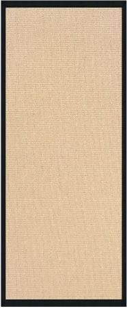 Linon RUG-AT010128 Athena Runner Rug, Natural & Black; Offers the widest variety of options with the look of natural grass and durability of wool, is Tufted and Bound in the USA of 100% Wool with 15 border options including Cotton and Art Leathers; Dimensions 96