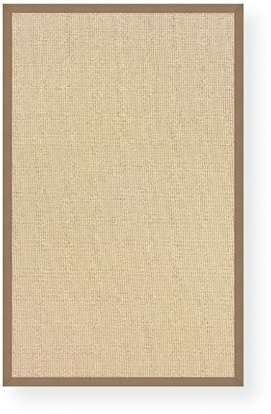 Linon RUG-AT010221 Athena Runner Rug, Natural & Beige; Offers the widest variety of options with the look of natural grass and durability of wool, is Tufted and Bound in the USA of 100% Wool with 15 border options including Cotton and Art Leathers; Dimensions 144