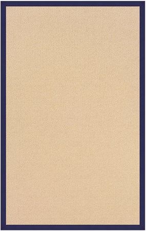 Linon RUG-AT010481 Athena Rectangle Rug, Natural & Blue; Offers the widest variety of options with the look of natural grass and durability of wool, is Tufted and Bound in the USA of 100% Wool; Dimensions 121