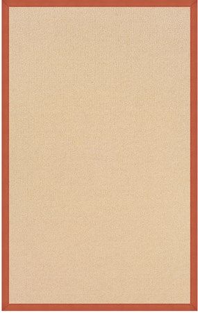 Linon RUG-AT011046 Athena Rectangle Rug, Natural & Burnt Orange; Offers the widest variety of options with the look of natural grass and durability of wool, is Tufted and Bound in the USA of 100% Wool; Dimensions 72