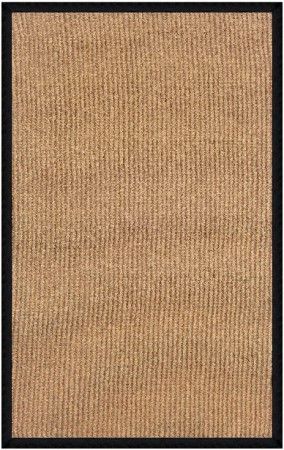 Linon RUG-AT032113 Athena Rectangle Rug, Cork & Black; Offers the widest variety of options with the look of natural grass and durability of wool, is Tufted and Bound in the USA of 100% Wool; Dimensions 156