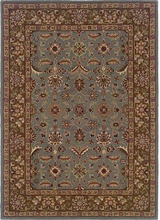 Linon RUG-TT0523 Model TT05 Trio Traditional Rectangular Area Rug, Light Blue/Brown, Offers style and colors that anyone is sure to love with the colors that are the hottest on the market today, Mix of design and color that are sure to breath life into any room in your home, Hand Tufted Construction, 100% Wool, Cotton & Latex Backing, Transitional Style, Size 1'10