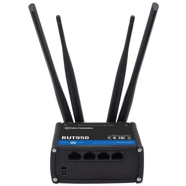 Teltonika RUT950 J02400 Industrial Cellular Router, Black; Compatible with  AT&T, Bell, T-Mobile; 4G LTE and
