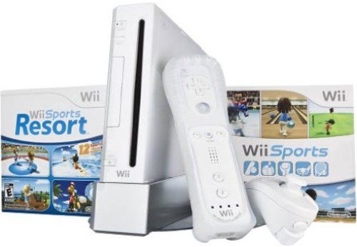 Nintendo RVLSWAAA Wii Hardware Bundle with White Console, Wii Remote Plus Controller, Nunchuk Controller, Wii Sports Game, Wii Sports Resort Game, Video Game Console and Software Bundles, UPC 045496880262 (RVLSW-AAA RVLSW AAA RVLSWAA RVLSWA)
