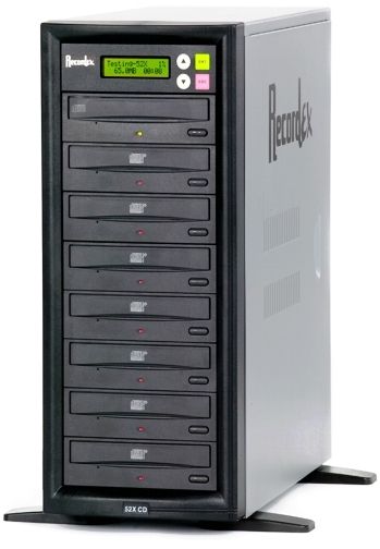 Recordex RX-CD52-7-NHD Commercial Grade C7 CD Duplicator Tower with One Read Drive and Seven 52X CD Record Drives (RXCD527NHD RX CD52 7 NHD 01354 1354) 