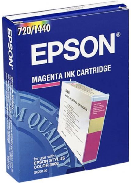 Epson S020126 Magenta InkJet Cartridge for Epson Stylus 3000, Genuine Original OEM (S0-20126, S0 20126)