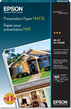 Epson S041070 Presentation Paper Matte, 100 sheets, Size 11