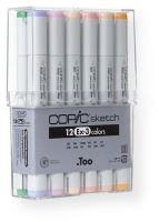 Copic S12EX-3 12-Color Marker Set EX-3; The most popular marker in the Copic line; Perfect for scrapbooking, professional illustration, fashion design, manga, and craft projects; Photocopy safe and guaranteed color consistency; EAN 4511338049044 (S-12EX3 S12-EX3 S12E-X3 S12EX-3 COPICS12EX3 COPIC-S12EX3) 