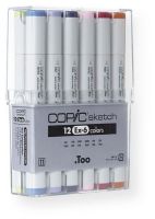 Copic S12EX-6 Color Marker EX-6, Set of 12; The most popular marker in the Copic line; Perfect for scrapbooking, professional illustration, fashion design, manga, and craft projects; Photocopy safe and guaranteed color consistency; EAN 4511338053027 (S-12EX6 S12-EX6 S12E-X6 S12EX-6 COPICS12EX6 COPIC-S12EX6) 