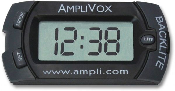 Amplivox S1323 Panel Mount Digital LED Clock/Timer, Clock and timer features keep your presentation on-track, Bright LED display for terrific visibility, Ideal for Lecterns, Dimensions 3.2