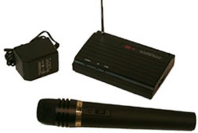Amplivox S1620 VHF Wireless Handheld Mic Kit, Handheld mic with built-in transmitter, includes receiver with ONE fixed operating frequency, AC power supply or battery operated (batteries not included), Weight 2 lbs (S-1620 S 1620)