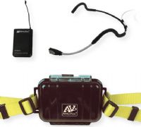 Amplivox S1647T Waterproof Fitness Microphone Package with Transmitter; Made of copolymer polycarbonate that makes it extremely strong and durable; External microphone jack; Includes waterproof case, transmitter, and waterproof headset microphone; Adjustable (24" to 42") yellow nylon waistband belt has quick release buckle; UPC 734680016470 (S1647T S-1647T S16-47T AMPLIVOXS1647-T AMPLIVOX-S1647T AMPLIVOX-S-1647T) 