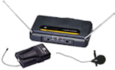 Amplivox S1656 UHF Wireless Lapel Mic Kit, External frequency-agile TEN channel user selectable receiver and transmitter, requires 9-volt battery - not included, Dipole antenna, adjustable squelch, removable power supply inserts into back of receiver, Weight 2 lbs (S-1656 S 1656)