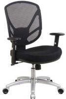 Office Star S2721 Screen Back Chair with Aluminum Finish Base, Thickly padded and contoured mesh fabric seat, 360-degree swivel, Pneumatic seat height adjustment, 2-to-1 synchro tilt control, Adjustable tilt tension, Height adjustable padded arms, 19.5" W x 19" D x 4.5" T Seat Size, 18.5" W x 20.25" H x 1.5" T Back Size, 18.5" Arms Max Inside (S-2721 S 2721) 