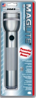 Maglite S2D096 2D-Cell Flashlight in Grey, 10 in. of high-strength aluminum, Has two high intensity White Star Krypton Gas Lamps for enhanced brilliance and extended range, High-intensity adjustable light beam (Spot to Flood) (S2D-096 S2-D096 S2D 096 S-2D096)
