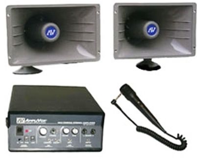 Amplivox S312 Sound Cruiser Mobile PA System, Two horns with car-top mounting assembly, dynamic mic, S805A amplifier, DC car adapter and cables included, Reach crowds up to 3000 people, Auxiliary input jack for CD/tape player or computer sound system (S-312 S 312)