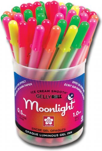 Gelly Roll S38155D Moonlight, Gel Pen Display; Dawn gel pen cup; Moonlight collection; 48 pens assorted colors; Dimensions 6.25