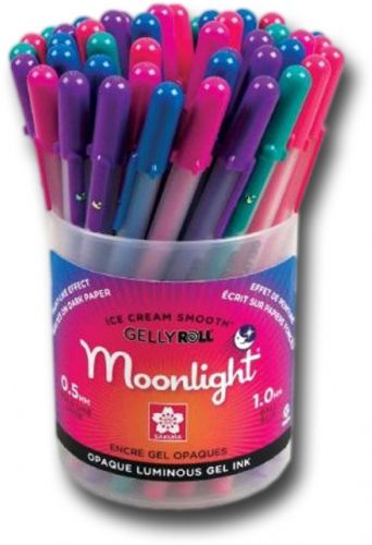 Gelly Roll S38156D Moonlihgt, Gel Pen Display - Dusk Assortment; 48 pens, assorted colors; Dusk gel pen cup; Moonlight collection; Dimensions 6.25