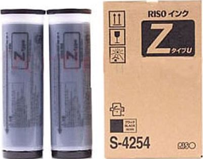 Riso S-4254 Dual Pack Black Ink Z-type For use with EZ390, MZ790, RZ220 and RZ390 Digital Duplicators; New Genuine Original Riso OEM Brand, UPC 708562006330 (S4254 S4-254 S42-54)