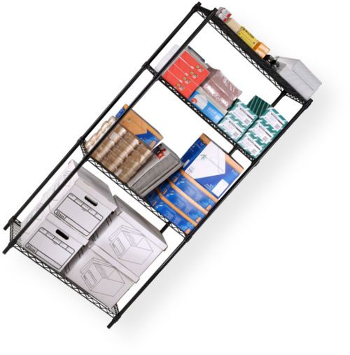 OFM S487224-BLK Wire Shelving Unit - 48