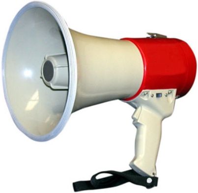 Amplivox S601 Piezo Dynamic Megaphone with Siren & Whistle - 5/8 Mile Range, Power: 15 watts, 3 Modes Talk, Siren & Whistle, Lasts 18 hours continuously on 8 