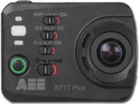AEE S71T Plus Ultra HD 4K 16MP Wi-Fi Touchscreen Sports Action Camera Kit; Black color; Record HD video 1080p/60fps; 16MP still shots; Multiple shooting modes; Variable recording/shooting menu options; 2.5 hours recording time with a 1500mAH battery; Variety of mounting options; G-Sensor recording; Records brilliantly in low light; 180 degree image rotation; Light weight and compact design; UPC AEES71TPLUS (AEES71TPLUS AEE S71TPLUS S71T PLUS AEE-S71TPLUS S71T-PLUS) 