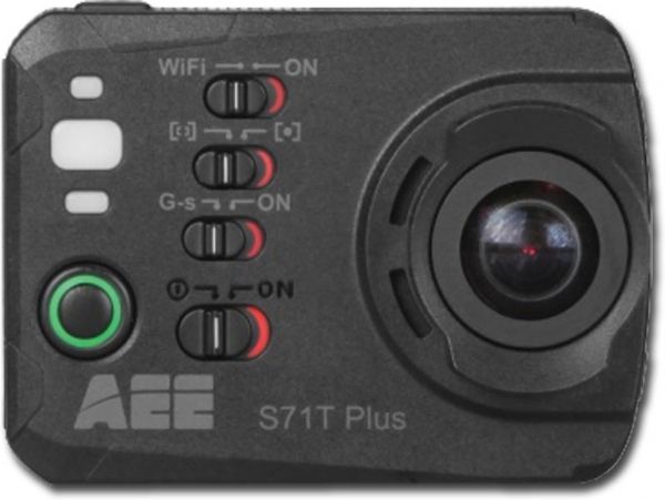 AEE S71T Plus Ultra HD 4K 16MP Wi-Fi Touchscreen Sports Action Camera Kit; Black color; Record HD video 1080p/60fps; 16MP still shots; Multiple shooting modes; Variable recording/shooting menu options; 2.5 hours recording time with a 1500mAH battery; Variety of mounting options; G-Sensor recording; Records brilliantly in low light; 180 degree image rotation; Light weight and compact design; UPC AEES71TPLUS (AEES71TPLUS AEE S71TPLUS S71T PLUS AEE-S71TPLUS S71T-PLUS)