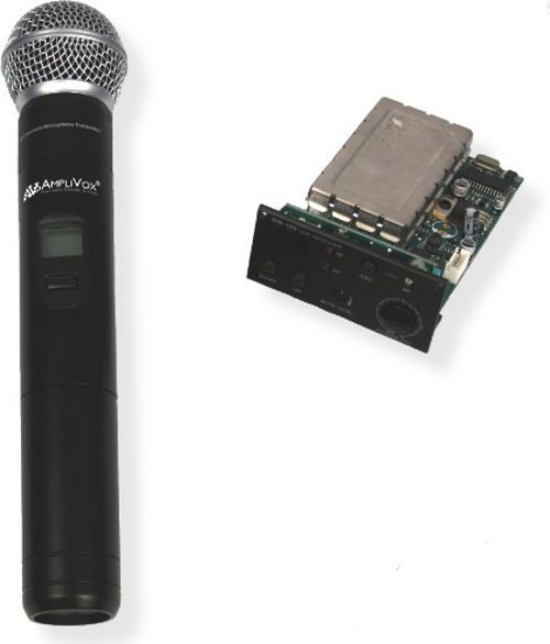 Amplivox S8122 Panel Mount Receiver with Handheld Microphone Kit, Factory Installed; Add on handheld microphone kit; User selectable wireless panel mount receiver, factory installed; Frequencies 584 to 608 MHz; Shipping Weight 2.0 lbs; UPC 734680081225 (S8122 S-8122 S81-22 AMPLIVOXS8122 AMPLIVOX-S8122 AMPLIVOX-S-8122)