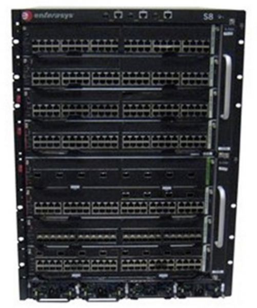 Extreme Networks S8-CHASSIS-POE4 Model S-Series S8 Chassis Switch, Terabit-class performance with granular traffic visibility and control; Automated network provisioning for virtualized, cloud, and converged voice/video/data environments; Greater than 9.5 Tbps backplane capacity with 2.56 Tbps switching capacity and 1920 Mpps throughput; Built-in hardware support for 40Gb, emerging protocols (IPv6); UPC 12302515083 (S8CHASSISPOE4 S8CHASSIS-POE4 S8-CHASSIS-POE4)