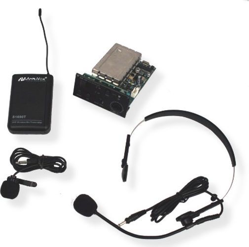 Amplivox S9112 Panel Mount Receiver with Lapel and Headset Microphone Kit, Factory Installed; Add on lapel and headset microphone kit; User selectable wireless panel mount receiver, factory installed; Bodypack transmitter; Frequencies 584 to 608 MHz; Shipping Weight 2.0 lbs; UPC 734680091125 (S9112 S-9112 S91-12 AMPLIVOXS9112 AMPLIVOX-S9112 AMPLIVOX-S-9112)