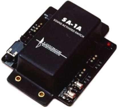 Louroe Electronics SA-1A Sound Activated Switch, 50 mVrms Minimum input signal, 10K balanced or unbalanced Audio input impedance, 5A at 277 Vac or 5A at 30Vdc Relay contact, 12 Vdc, 70 mA DC input, 12 Vdc, 70 mA Relay latch time, Adjustable threshold level control, Two relay contacts for activating cameras, lights, machinery, etc, Adjustable re-set from 0.5 to 60 seconds (SA1A SA 1A SA)