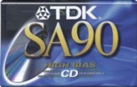 TDK 90 Min High Bias Audio Cassettte(SA90, SA 90,SA-90) 