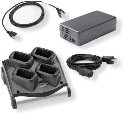 Zebra Technologies SAC9000-400CES Model 4-Slot Battery Charger Kit; Battery Charger, Cradle Kit; Works with all MC9090 Scanners; Includes Battery Charger, Power Supply, DC Cord and US AC Line Cord; UPC 783555103708, Weight 2 lbs (SAC9000400CES SAC9000 400CES SAC9000-400CES ZEBRA-SAC9000-400CES)