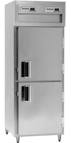 Delfield SADTR1-SH Solid Half Door Dual Temperature Reach In Refrigerator / Freezer, 12 Amps, 60 Hertz, 1 Phase, 115 Volts, Doors Access, 21.62 cu. ft. Capacity, 10.81 cu. ft. Capacity - Freezer, 10.81 cu. ft. Capacity - Refrigerator, Top Mounted Compressor Location, Steel and Aluminum Construction Stainless, Swing Door, Solid Door, 1/4 HP Horsepower - Freezer, 1/5 HP Horsepower - Refrigerator, 2 Number of Doors, 4 Number of Shelves, 1 Sections, UPC 400010728220 (SADTR1-SH SADTR1 SH SADTR1SH)
