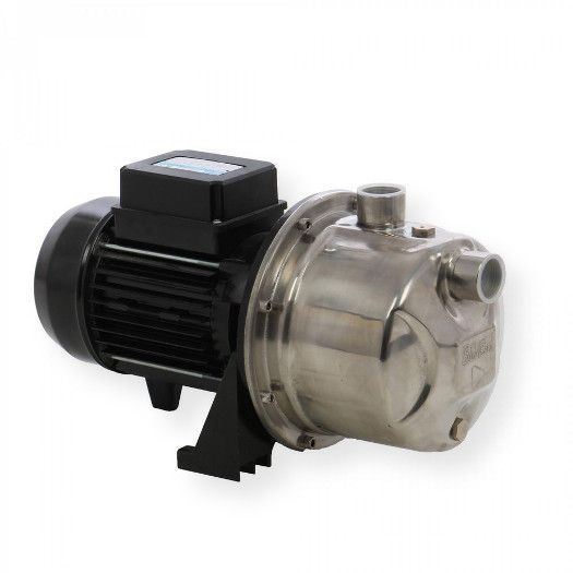 Saer 10370071 Model M 94 Self Priming Jet Pump, 0.5 HP,  1 PH, 115 V, 60 HZ, NPT Tread, Brass Impeller,  Stainless Steel; Nozzle and venturi being housed in the pump body; Self prime function; Maximum Flow 870 gallons per hour; Heads up to 128 feet; Liquid quality required: clean free from solids or abrasive substances and non aggressive; Maximum working pressure 55 psi; UPC 680051603384 (10370071 SAER10370071 M-94 M94 M-94 SAER SAERM-94 M94-PUMP M-94-PUMP)