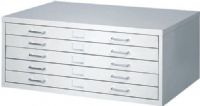 Safco 4969LG Facil Steel Small Flat File, 5 Number, 25.25" L x 37" W x 1.12" D Drawers Dimensions, Chrome Handle, Steel with ball bearings Glides, 24" x 42" Sheet Size, Heavy-gauge welded steel Material, 26" L x 40.25" W x 16.5" H Outside Dimensions, For flat storage of large files, Chrome drawer handles, Drawers have label holders, Stackable,  Light Gray Color, UPC 073555496932 (4969LG 4969-LG 4969 LG SAFCO4969LG SAFCO-4969LG SAFCO 4969LG) 